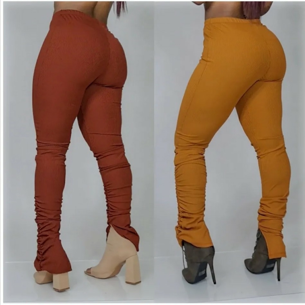 ruched ankle slit